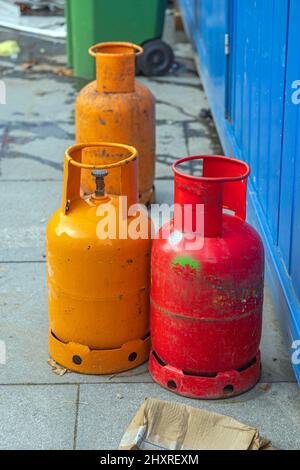 Propane bouteilles de gaz butane grandes bouteilles d'énergie combustible Banque D'Images