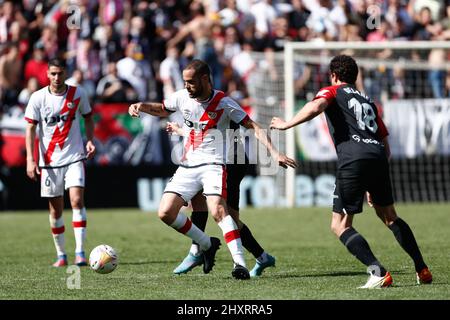 Mario Suarez de Rayo Vallecano pendant le championnat d'Espagne la Ligue football match entre Rayo Vallecano et Sevilla FC le 13 mars 2022 à l'Estadio de Vallecas à Madrid, Espagne - photo: Oscar Barroso/DPPI/LiveMedia Banque D'Images