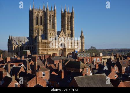 Cathédrale de Lincoln, cathédrale de Lincoln ou église de la Sainte Vierge Marie de Lincoln 2022 - PAS D'ÉCHAFAUDAGE Banque D'Images