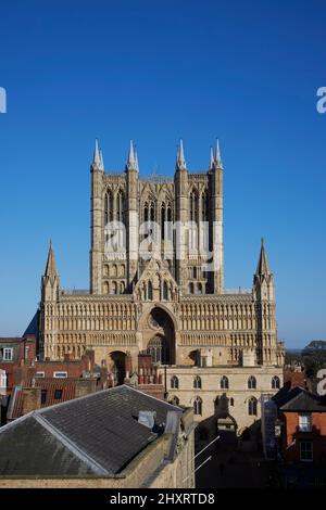 Cathédrale de Lincoln, cathédrale de Lincoln ou église de la Sainte Vierge Marie de Lincoln 2022 - PAS D'ÉCHAFAUDAGE Banque D'Images