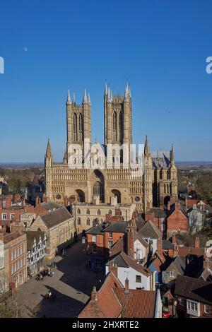 Cathédrale de Lincoln, cathédrale de Lincoln ou église de la Sainte Vierge Marie de Lincoln 2022 - PAS D'ÉCHAFAUDAGE Banque D'Images