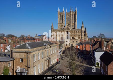 Cathédrale de Lincoln, cathédrale de Lincoln ou église de la Sainte Vierge Marie de Lincoln 2022 - PAS D'ÉCHAFAUDAGE Banque D'Images