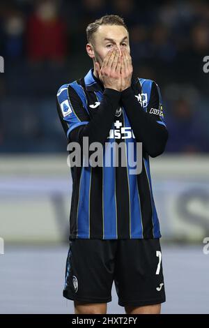 Bergame, Italie. 13th mars 2022. Teun Koopmeiners (Atalanta BC) réagit pendant Atalanta BC vs Gênes CFC, football italien série A match à Bergame, Italie, Mars 13 2022 crédit: Independent photo Agency/Alay Live News Banque D'Images