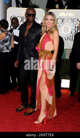 Seal et Heidi Klum arrivent pour la cérémonie annuelle des Golden Globe Awards 68th, qui s'est tenue à l'hôtel Beverly Hilton de Los Angeles, CA, Etats-Unis Banque D'Images