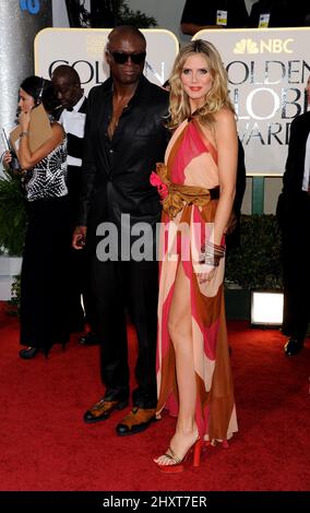 Seal et Heidi Klum arrivent pour la cérémonie annuelle des Golden Globe Awards 68th, qui s'est tenue à l'hôtel Beverly Hilton de Los Angeles, CA, Etats-Unis Banque D'Images