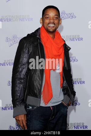 Will Smith lors de la première de 'Justin Bieber - Never Say Never' tenue au Nokia Theatre LA Live, Los Angeles Banque D'Images