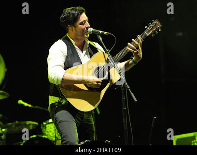 Marcus Mumford de Mumford & Sons au Coachella Valley Music and Arts Festival qui a lieu à l'Empire Polo Field, Californie. Banque D'Images