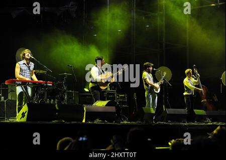 Marcus Mumford de Mumford & Sons au Coachella Valley Music and Arts Festival qui a lieu à l'Empire Polo Field, Californie. Banque D'Images