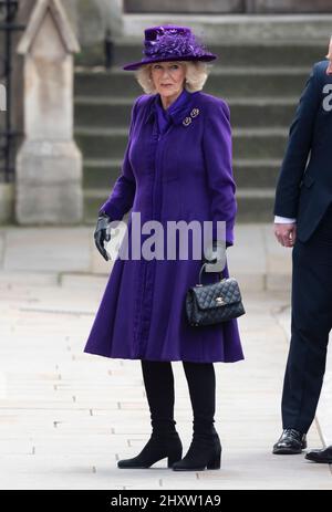 14th mars 2022. Londres, Royaume-Uni. La duchesse de Cornwall arrivant au Commonwealth Day Service, Westminster Abbey, Londres. Crédit : Doug Peters/EMPICS/Alamy Live News Banque D'Images