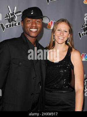 Javier Colon et son épouse à la Voice finale After Party, tenue à Avalon, à Hollywood. Banque D'Images