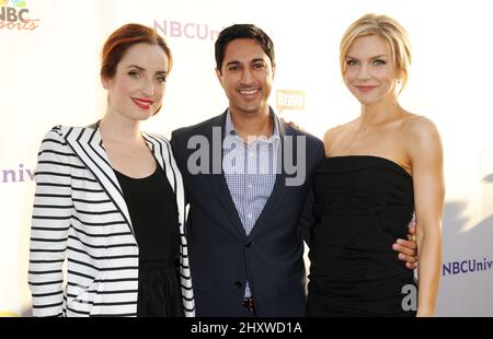 Zoe Lister Jones, Maulik Pancholy et Rhea Seehorn lors de la NBC Universal Press Tour All Star Party qui s'est tenue au Bazar à l'hôtel SLS, Los Angeles Banque D'Images