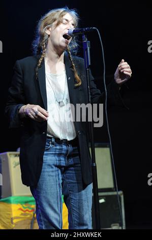 Patti Smith se produit au festival de musique vierge Freefest de 2011 qui a eu lieu au Merriweather Post Pavilion de Columbia, au Maryland Banque D'Images