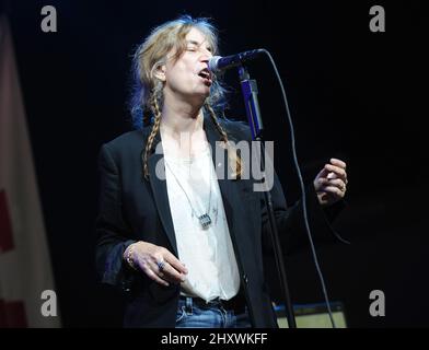 Patti Smith se produit au festival de musique vierge Freefest de 2011 qui a eu lieu au Merriweather Post Pavilion de Columbia, au Maryland Banque D'Images