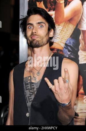 Tyson Ritter, de tous les rejets américains participant à la première « Footlose » tenue au Regency Village Theatre de Los Angeles, États-Unis. Banque D'Images