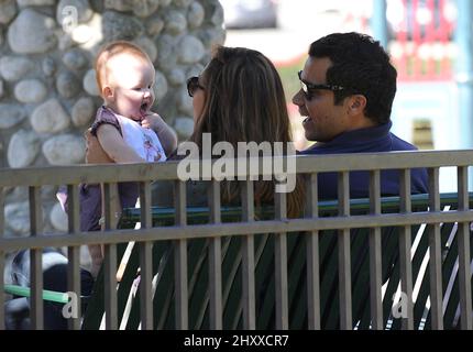 Jessica Alba, Cash Warren et Daughter Haven est vu dehors et sur à Beverly Hills, Californie Banque D'Images