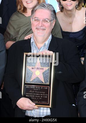 Matt Groening assistera à sa cérémonie des stars à Hollywood à Los Angeles, Etats-Unis. Banque D'Images