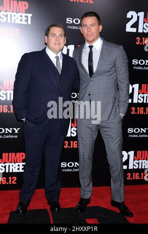 Jonah Hill et Channing Tatum assistent à la première « 21 Jump Street » qui s'est tenue au Grauman's Chinese Theatre de Los Angeles, aux États-Unis. Banque D'Images