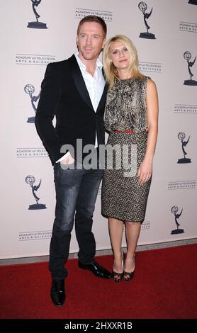 Damian Lewis et Claire Danes pendant une soirée avec 'Homeland' à la TV Academy à North Hollywood, Californie Banque D'Images