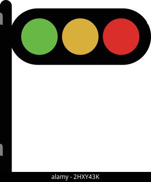 Un feu de circulation avec un poteau. Vecteurs liés au trafic. Vecteur modifiable. Illustration de Vecteur