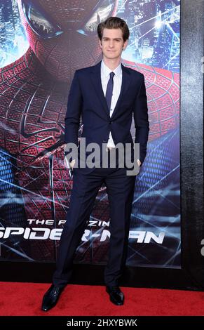 Andrew Garfield, « The Amazing Spider-Man », première à Los Angeles, au Regency Village Theatre Banque D'Images