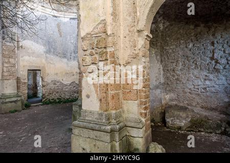 Bâtiment en ruines à Canale monterano, Bracciano, Latium, Italie Banque D'Images