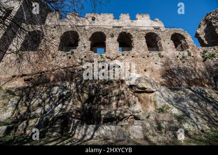 Bâtiment en ruines à Canale monterano, Bracciano, Latium, Italie Banque D'Images