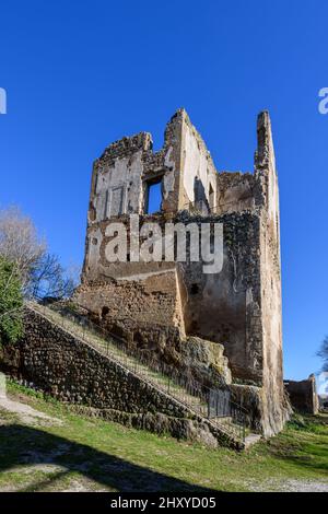 Bâtiment en ruines à Canale monterano, Bracciano, Latium, Italie Banque D'Images