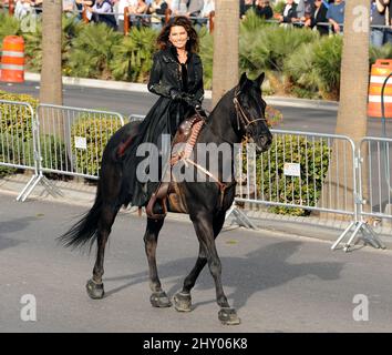 Shania Twain arrive au Colisée du Caesars Palace pour préparer les débuts de son tout nouveau spectacle « shania: STILL the One » à Las Vegas, aux États-Unis. Banque D'Images