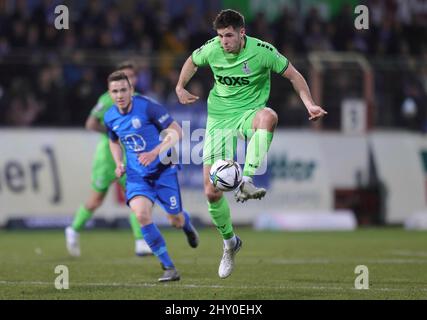 Ville de Meppen, Allemagne. 14th mars 2022. Firo: 03/14/2022 Fuvuball, football 3rd Bundesliga, saison 2021/2022, SV Meppen, SVM - MSV Duisburg Tobias Fleckstein crédit: dpa/Alamy Live News Banque D'Images