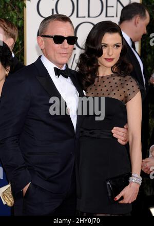 Rachel Weisz et Daniel Craig arrivent aux Golden Globe Awards 70th qui se tiennent à l'hôtel Beverly Hilton, Beverly Hills, Californie, le 13 janvier 2013. Banque D'Images