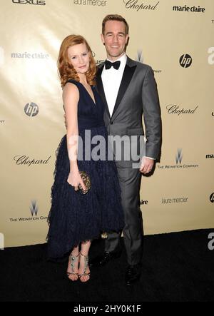 Kimberly Van Der Beek et James Van Der Beek assistent aux Golden Globe Awards 2013 de Weinstein Company après la fête organisée au Old Trader Vic à Los Angeles, aux États-Unis. Banque D'Images