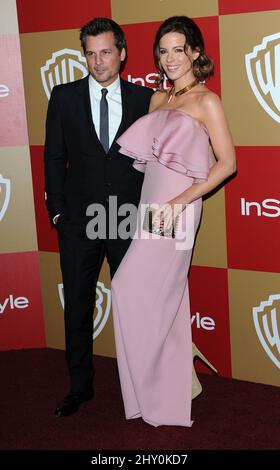 Kate Beckinsale et son mari Len Wiseman assistent à la soirée des prix Warner Bros. Et InStyle Golden Globe Awards 14th qui se sont tenus à l'hôtel Beverly Hilton de Los Angeles, aux États-Unis. Banque D'Images