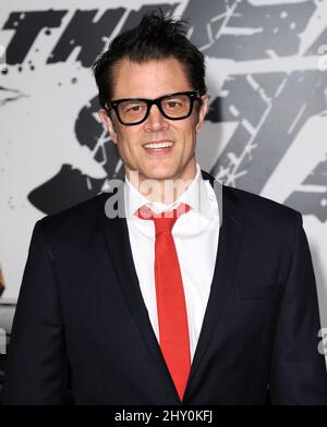 Johnny Knoxville assistant à la première mondiale du dernier stand tenue au Grauman's Chinese Theatre à Los Angeles, États-Unis. Banque D'Images