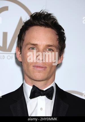 Eddie Redmayne arrive pour les Prix annuels de la Guilde des producteurs 24th qui se tiennent à l'hôtel Beverly Hilton. Banque D'Images