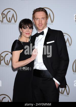 Helen McClory et Damian Lewis arrivent pour les Prix annuels de la Guilde des producteurs 24th qui se tiennent à l'hôtel Beverly Hilton. Banque D'Images