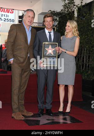 Bruno Heller, Simon Baker et Naomi Watts Simon Baker ont honoré Star sur le Hollywood Walk of Fame Banque D'Images