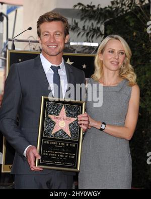 Simon Baker et Naomi Watts Simon Baker est honoré par Star sur le Hollywood Walk of Fame Banque D'Images