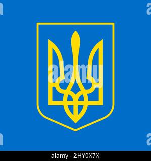 Armoiries d'Ukraine. Emblème d'État. Symbole national ukrainien. Icône Trident. Illustration vectorielle. Illustration de Vecteur