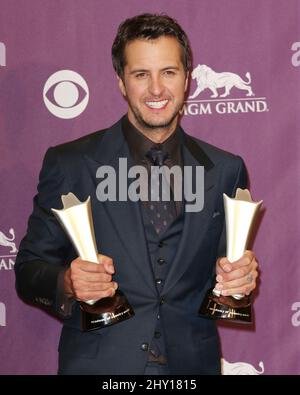 Luke Bryan participe aux Prix annuels de l'Académie de musique country 48th qui se tiennent à l'arène MGM Grand Garden Banque D'Images