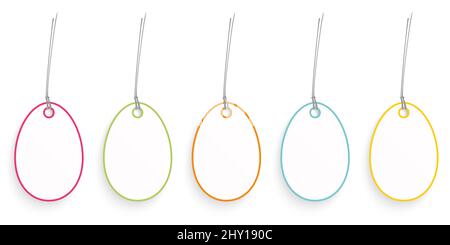 illustration vectorielle eps des étiquettes volantes à œuf de pâques simples et simples avec différentes couleurs pour les vœux de pâques Banque D'Images