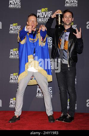 Macklemore et Ryan Lewis au MTV Movie Awards 2013, Sony Pictures Studios, Culver City, Los Angeles. Banque D'Images