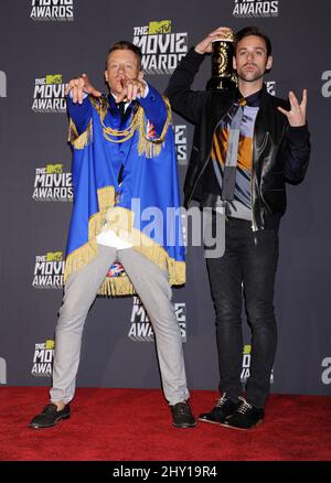 Macklemore et Ryan Lewis au MTV Movie Awards 2013, Sony Pictures Studios, Culver City, Los Angeles. Banque D'Images