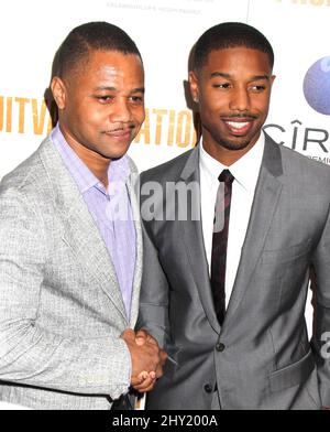 Cuba Gooding Jr. Et Michael B. Jordan à la station Fruitvale projection spéciale tenue au MOMA Museum of Modern Art à New York. Banque D'Images