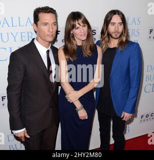 Matthew McConaughey, Jennifer Garner, Jared Leto arrive à la première du 'danlas Buyers Club' à Los Angeles, Californie. Banque D'Images