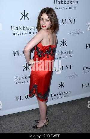 Lily Collins assiste au Flaunt Magazine en Garde! La soirée de lancement de la question a eu lieu au restaurant Hakkasan Banque D'Images