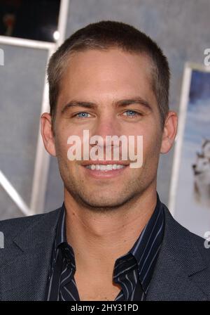 Paul Walker participant à la première mondiale « huit ci-dessous » qui s'est tenue au théâtre El Capitan de Los Angeles, aux États-Unis. Banque D'Images