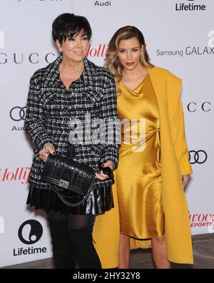 Kris Jenner & Kim Kardashian assiste au Women's In Entertainment Breakfast 2013 au Beverly Hills Hotel, Los Angeles Banque D'Images