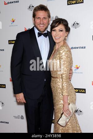 Curtis Stone & Lindsay Price assister au Gala Black Tie 2014 de G'day USA à Los Angeles, qui s'est tenu au JW Marriot à LA Live à Los Angeles, aux États-Unis. Banque D'Images