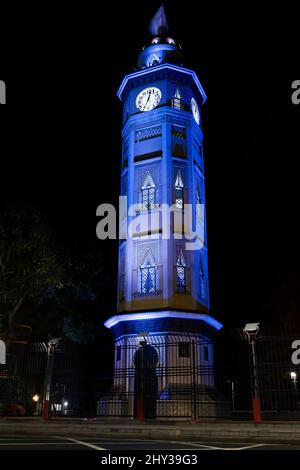 Tour de l'horloge mauresque (Torre Morisca), Malecón 2000, Guayaquil, Equateur Banque D'Images