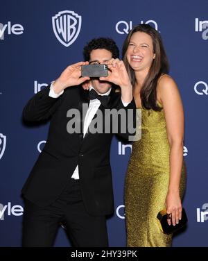 Katie Lowes et Adam Shapiro participant à l'InStyle et à l'édition 15th de Warner Bros Golden Globes après la fête à l'hôtel Beverly Hilton Banque D'Images